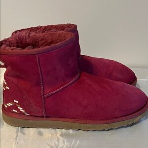 UGG Cozy Red Suede Boots